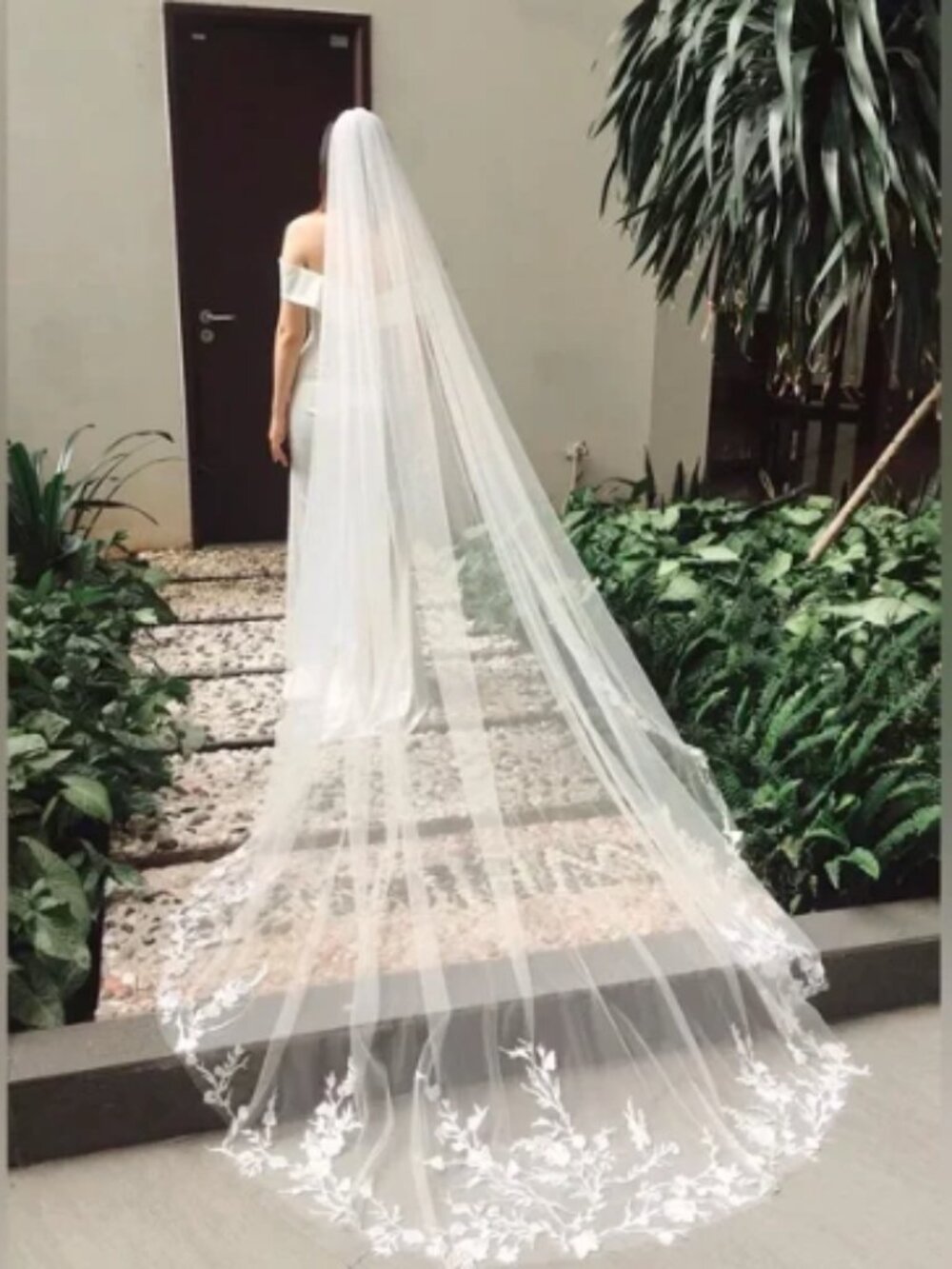Cathedral Floral Lace Wedding Veil